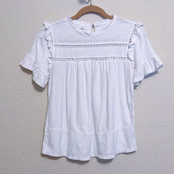 Maurices Tops - Maurices White Ruffle Blouse - Size Medium